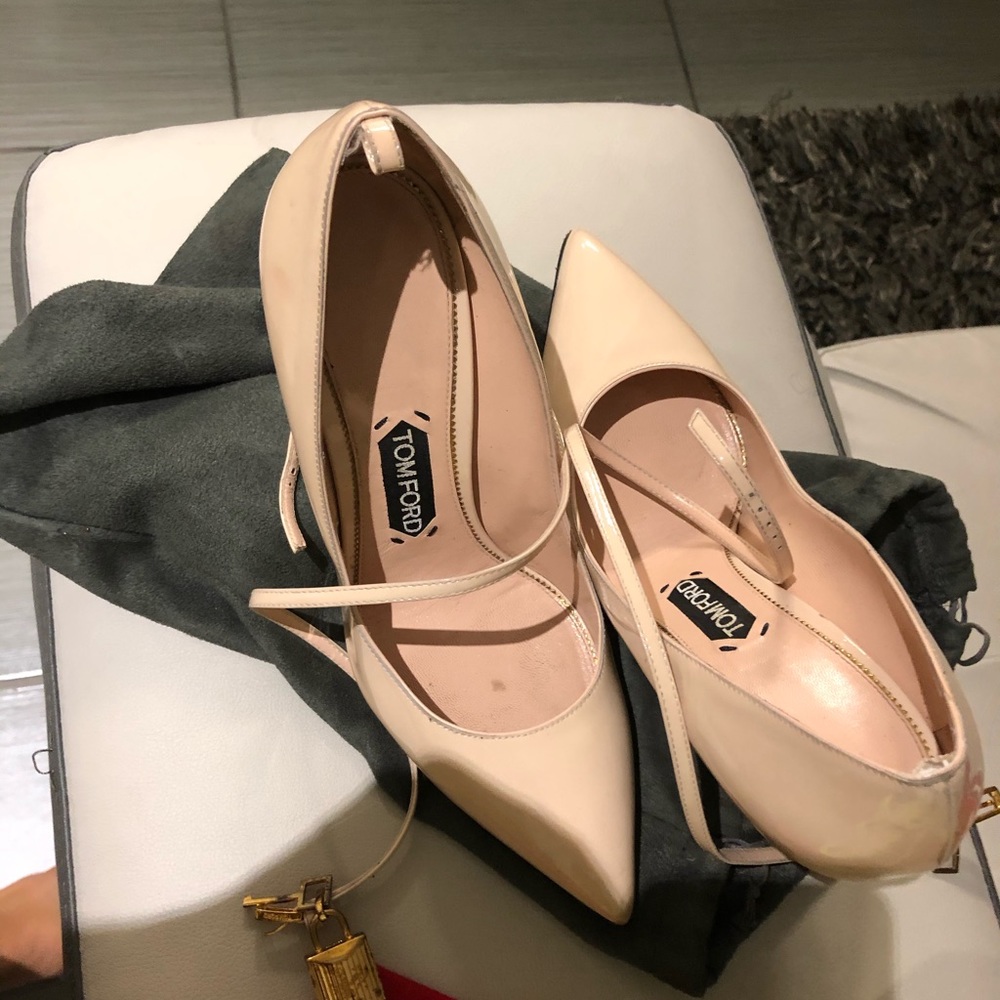 TOM FORD padlock 105mm ankle leather pump